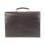 Prada Brown Silver Leather Business Briefcase — view 2