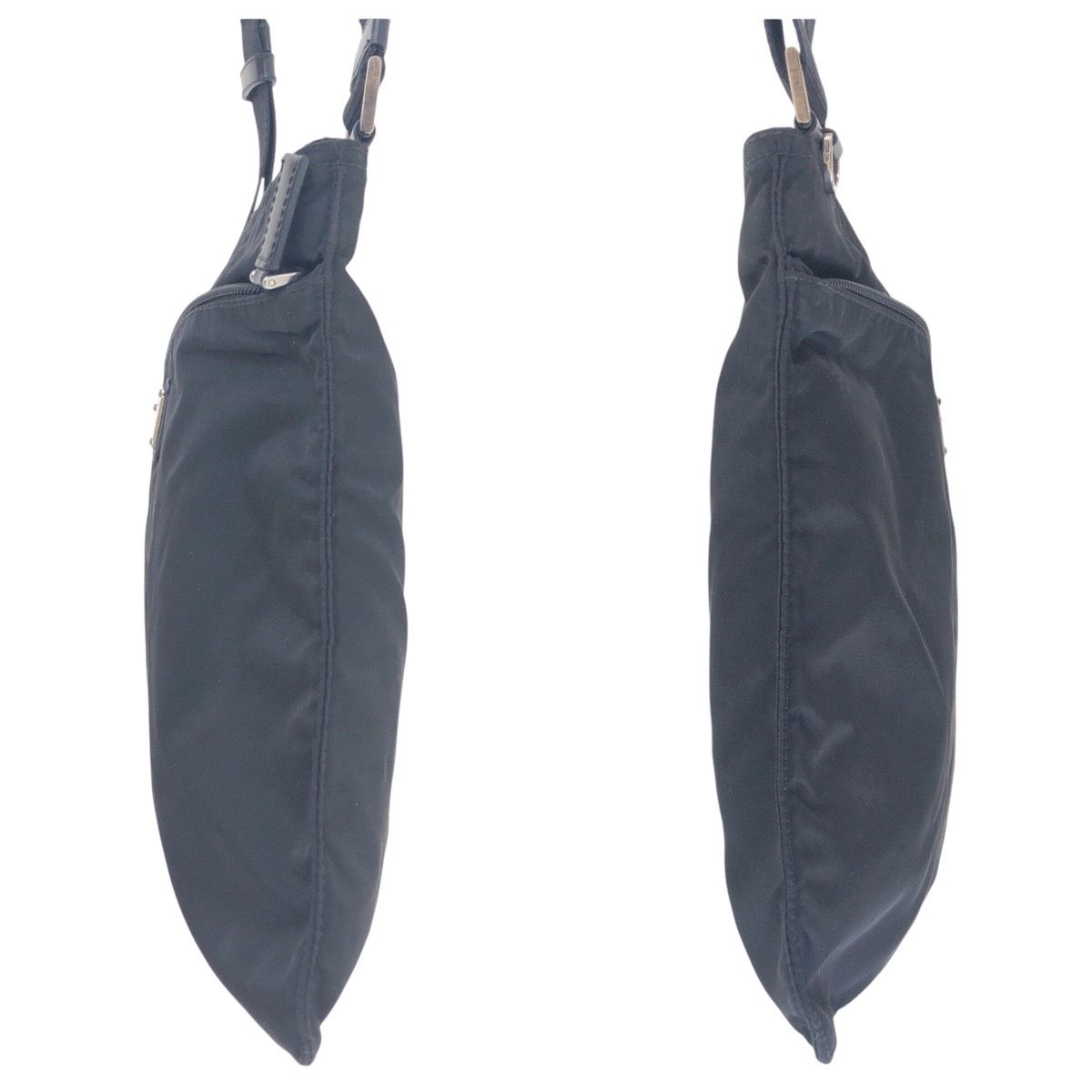 Prada Tessuto Black Silver Nylon Shoulder Bag — view 7