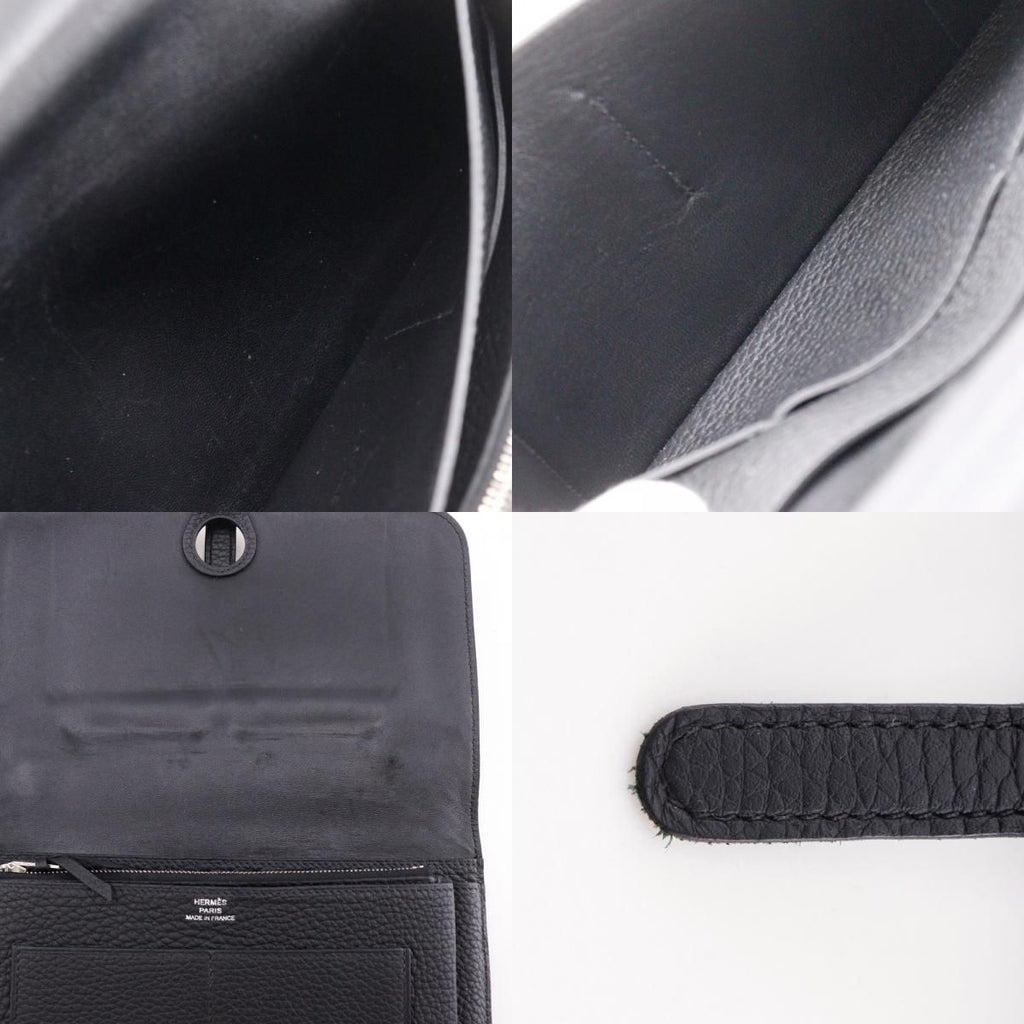 Hermes Dogon Duo Togo Black Wallet — view 9