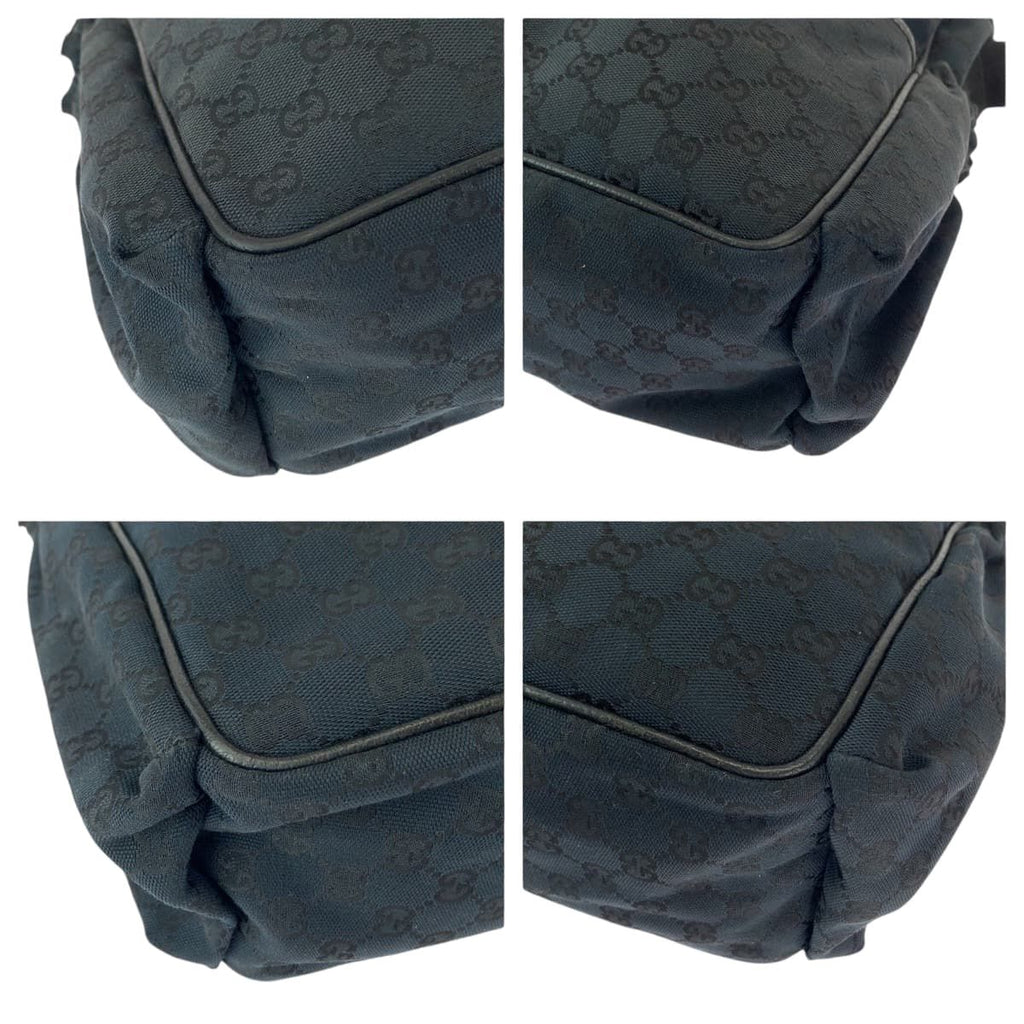 Gucci Black Silver GG Canvas Shoulder Bag — view 3