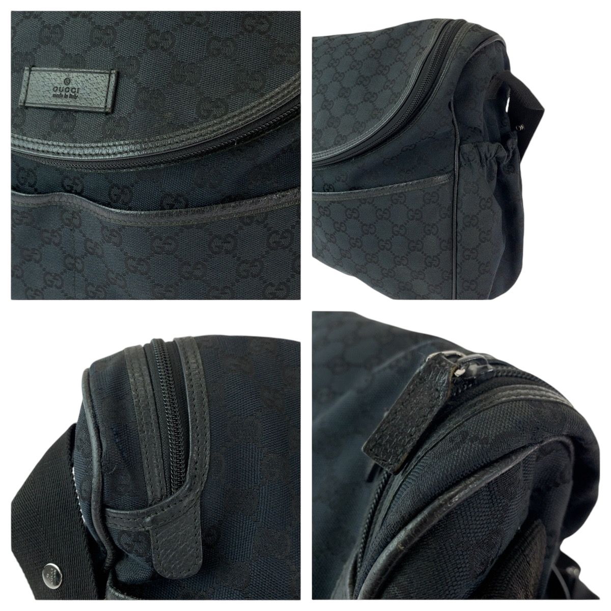 Gucci Black Silver GG Canvas Shoulder Bag — view 5