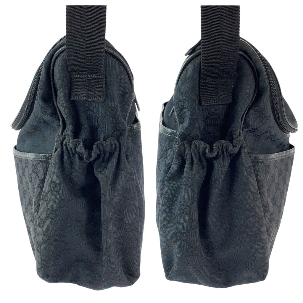 Gucci Black Silver GG Canvas Shoulder Bag — view 8