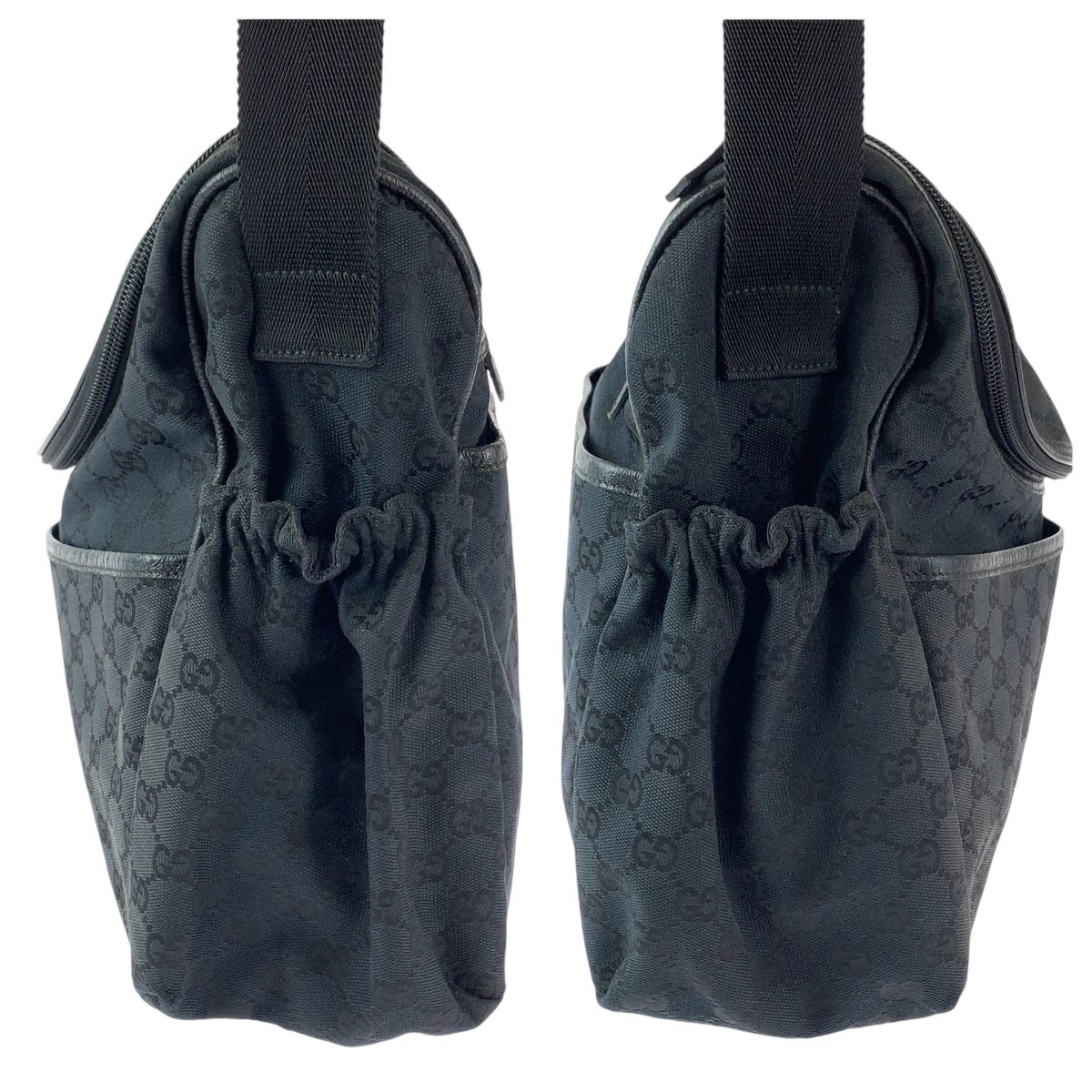 Gucci Black Silver GG Canvas Shoulder Bag — view 8
