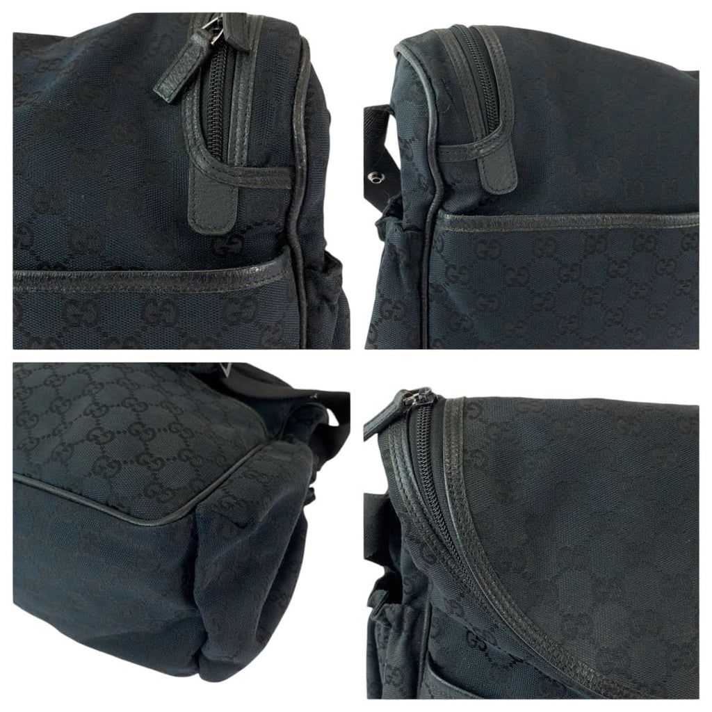 Gucci Black Silver GG Canvas Shoulder Bag — view 6