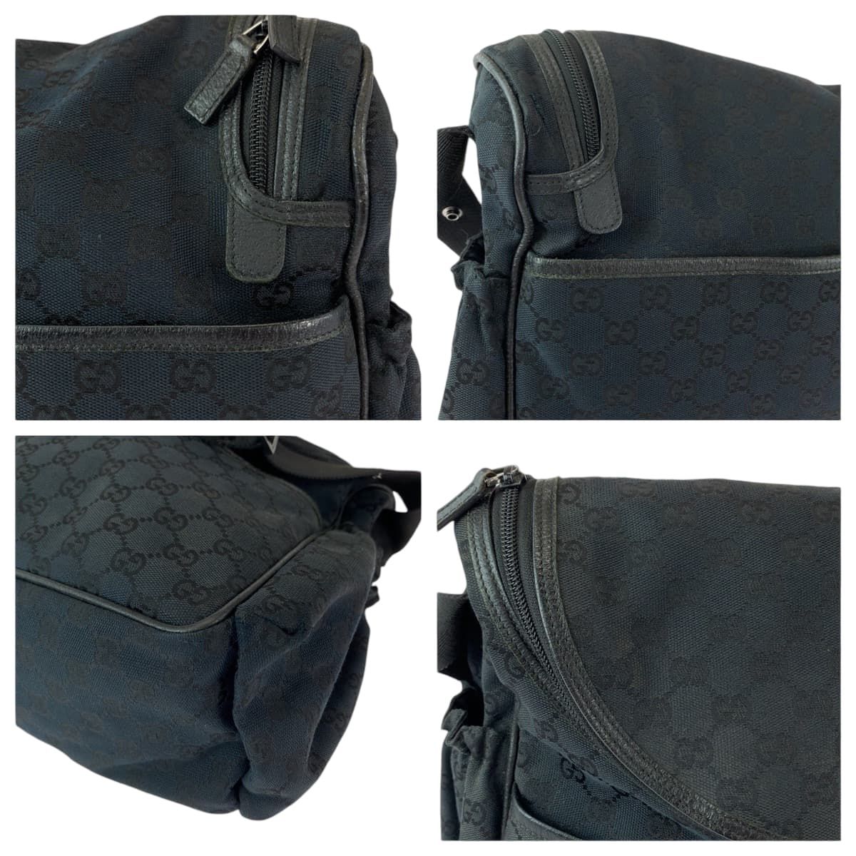 Gucci Black Silver GG Canvas Shoulder Bag — view 6