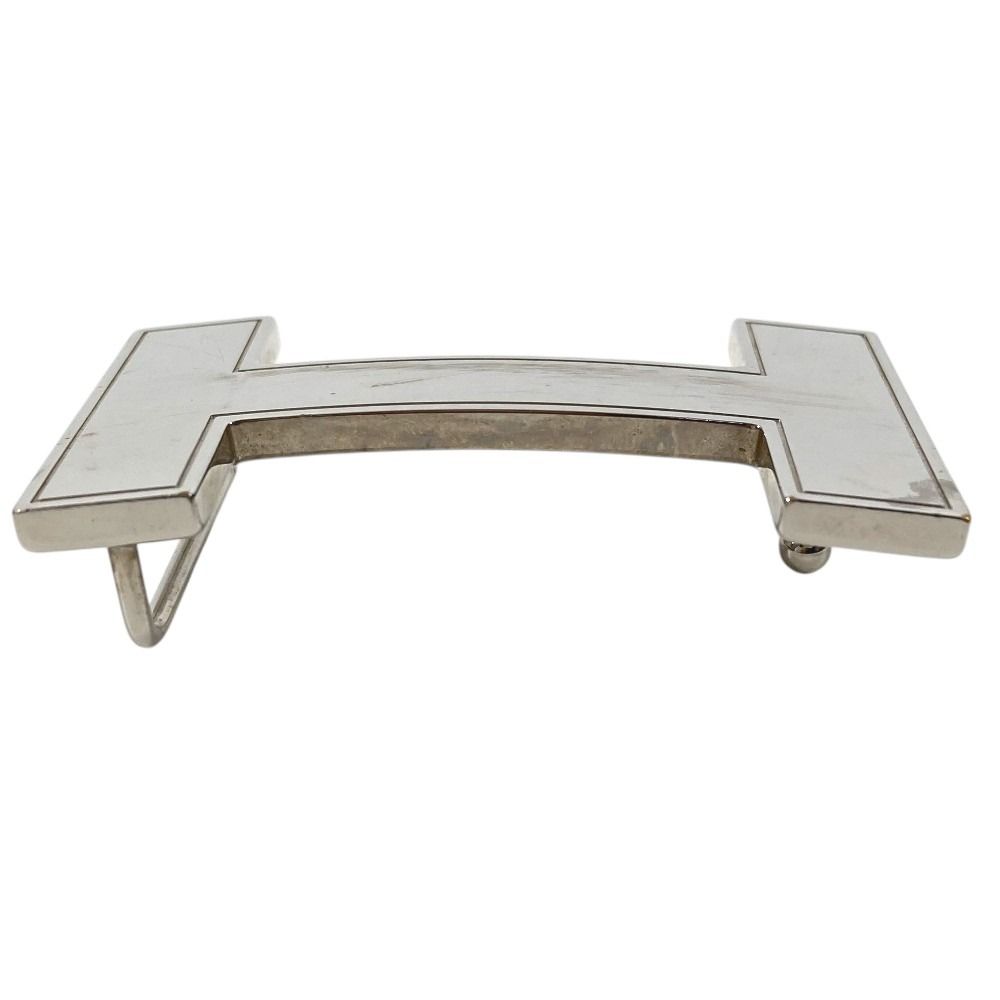 Hermes Buckle Belt Logo Only Metal Silver — view 6
