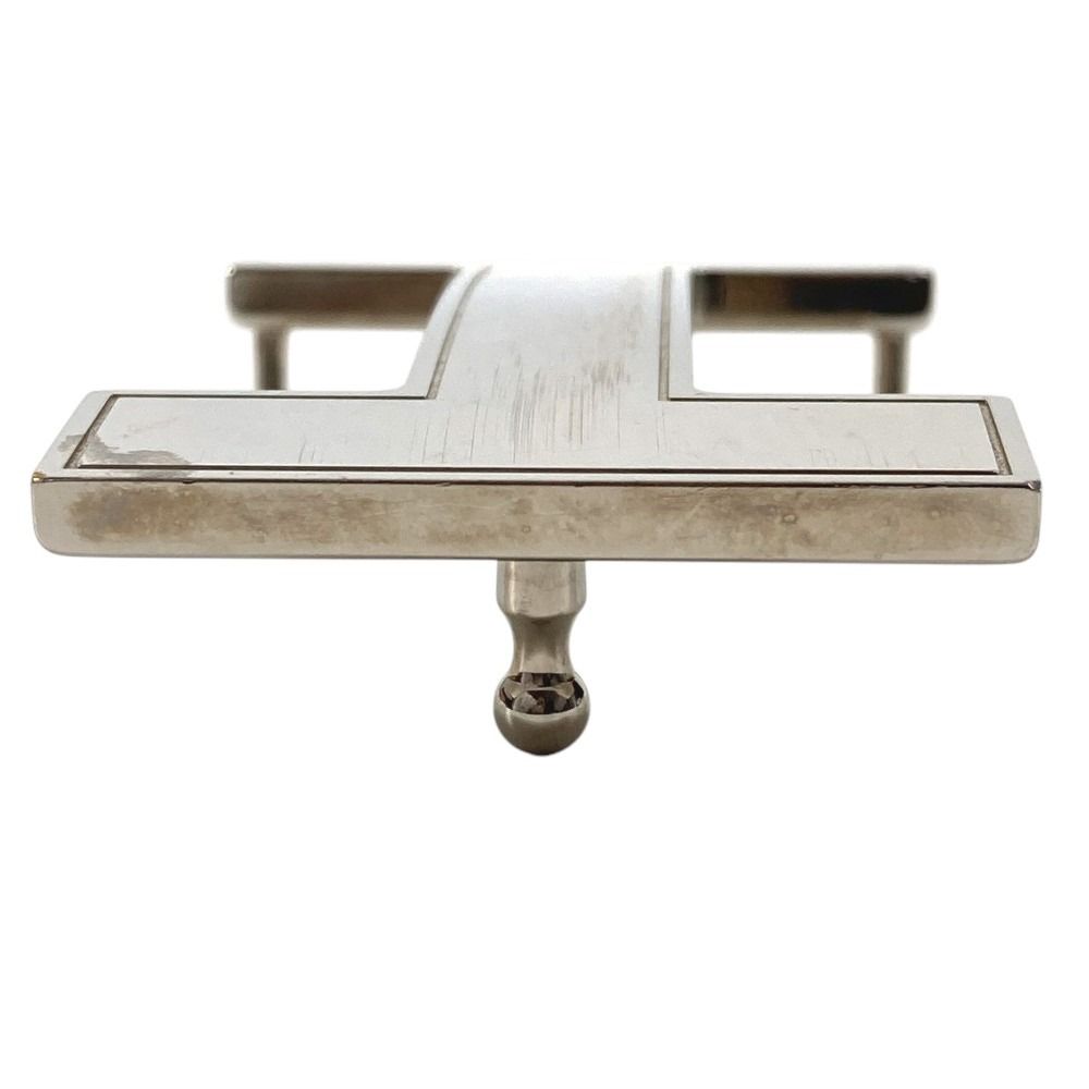 Hermes Buckle Belt Logo Only Metal Silver — view 4