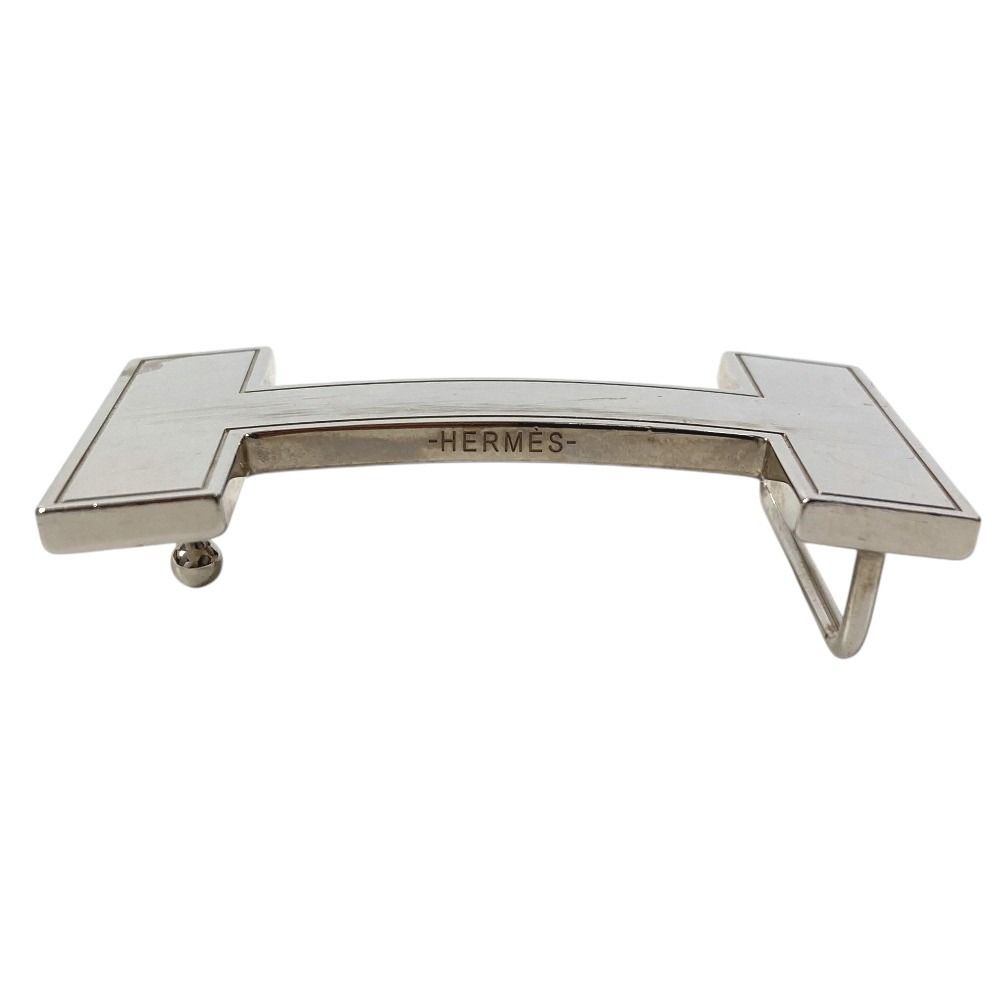 Hermes Buckle Belt Logo Only Metal Silver — view 5