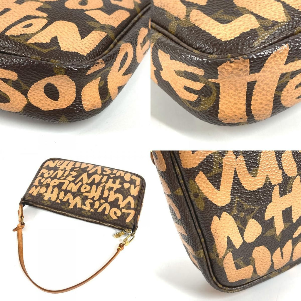 Louis Vuitton Shoulder Bag Pochette Monogram Graffiti Canvas Orange — view 9