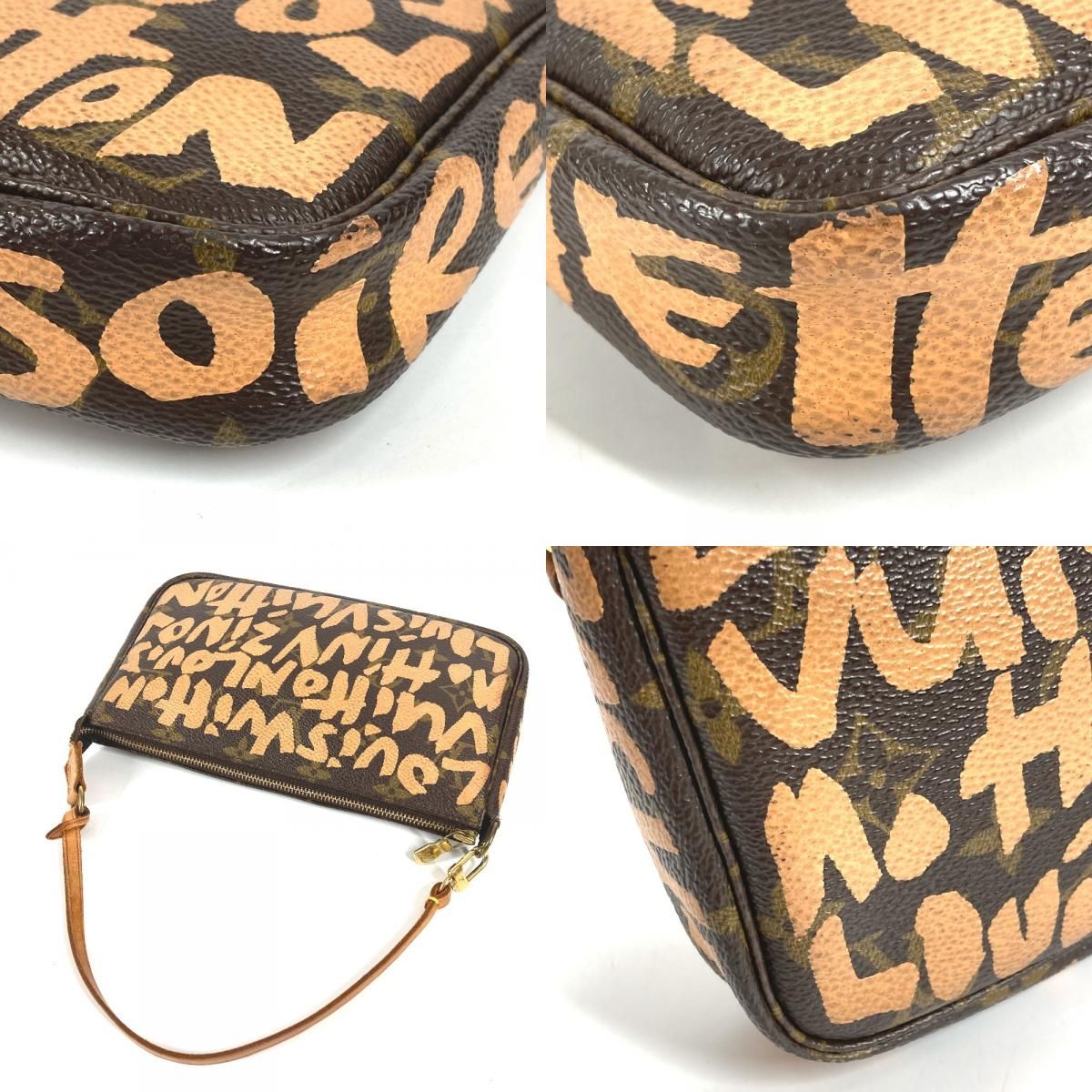 Louis Vuitton Shoulder Bag Pochette Monogram Graffiti Canvas Orange — view 9