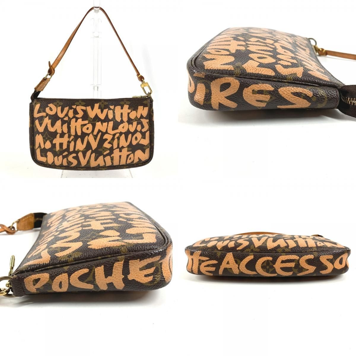 Louis Vuitton Shoulder Bag Pochette Monogram Graffiti Canvas Orange — view 8