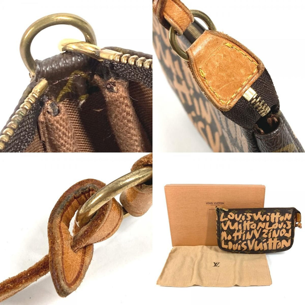 Louis Vuitton Shoulder Bag Pochette Monogram Graffiti Canvas Orange — view 7