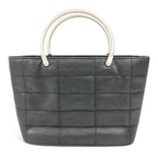 Chanel Handbag Metal Handle Choco Bar Nylon Gray — view 3