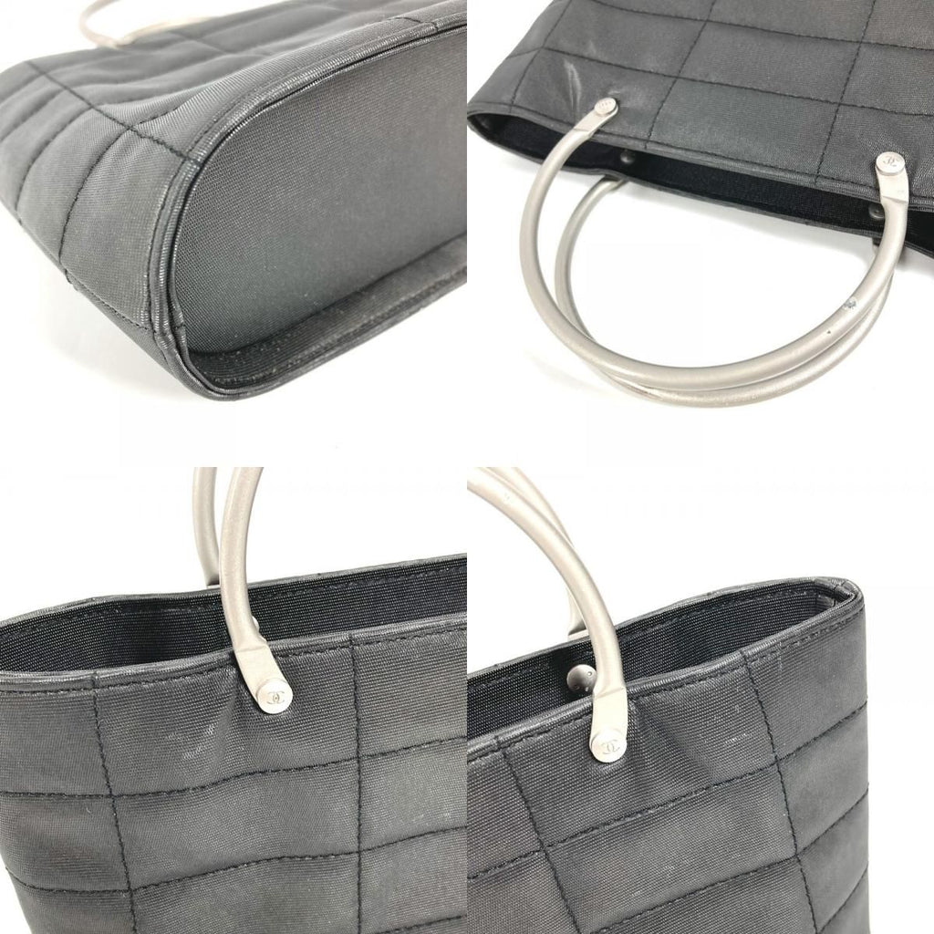Chanel Handbag Metal Handle Choco Bar Nylon Gray — view 7