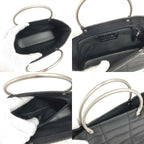 Chanel Handbag Metal Handle Choco Bar Nylon Gray — view 8