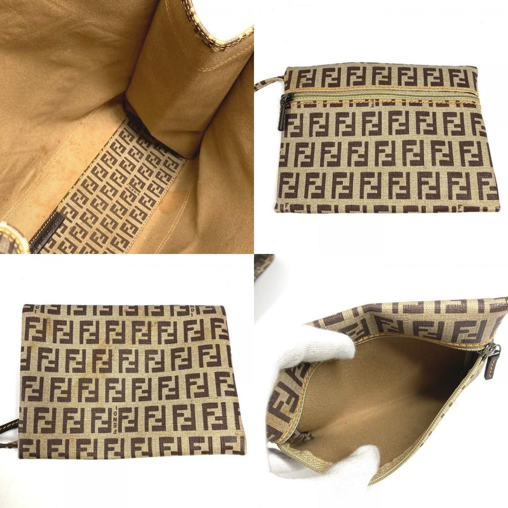 Fendi Shoulder Bag Zucca Zucchino Brown — view 9