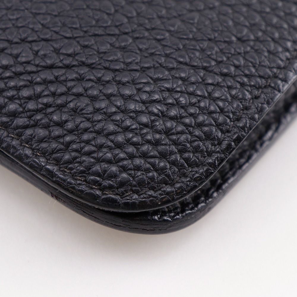 Hermes Dogon GM Taurillon Clemence Black Gold I Wallet — view 5