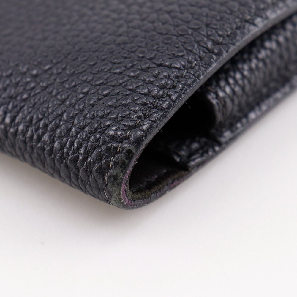 Hermes Dogon GM Taurillon Clemence Black Gold I Wallet — view 7
