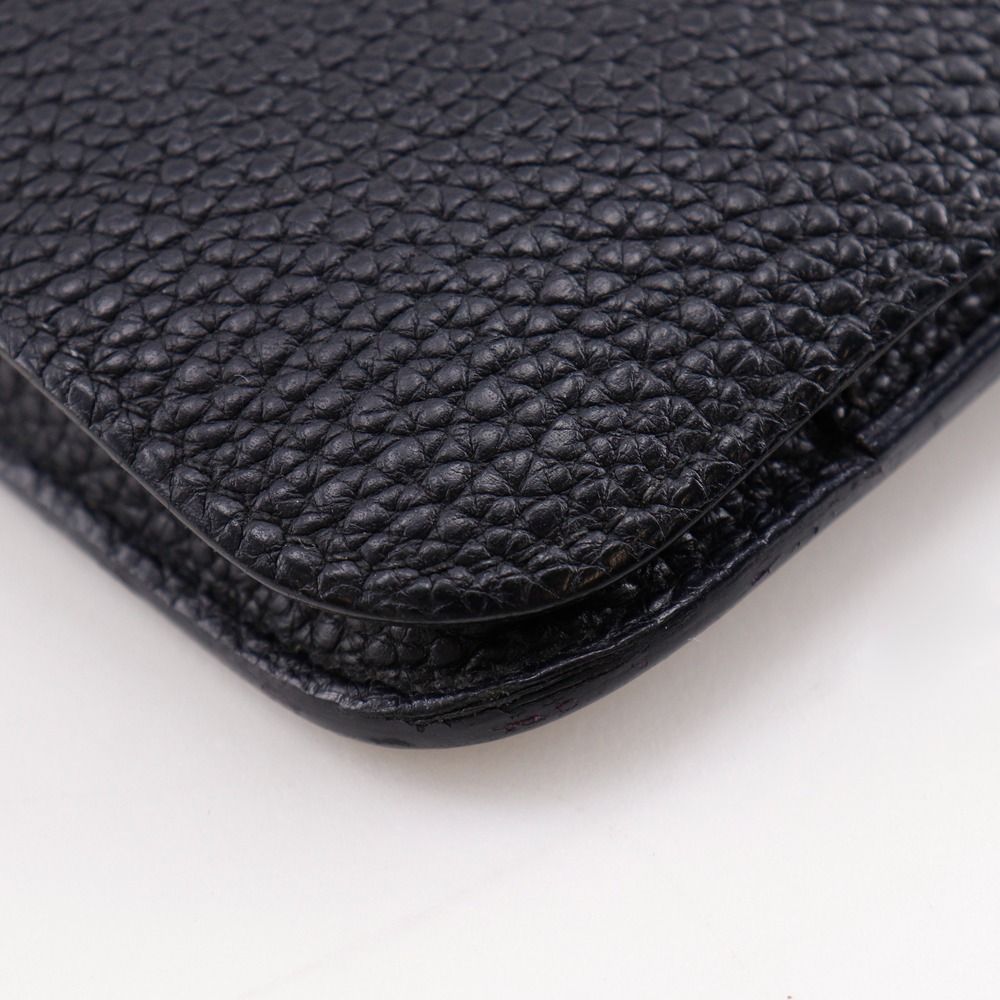 Hermes Dogon GM Taurillon Clemence Black Gold I Wallet — view 4