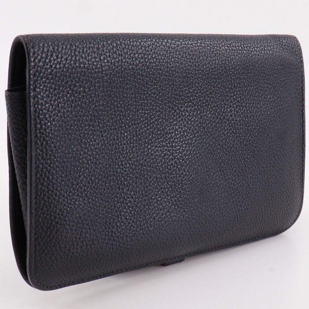 Hermes Dogon GM Taurillon Clemence Black Gold I Wallet — view 3