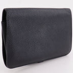 Hermes Dogon GM Taurillon Clemence Black Gold I Wallet — view 3