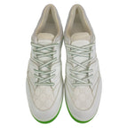 Gucci Basket 11.5 White Green GG Canvas Leather Low Cut Lace Up Sneaker — view 3