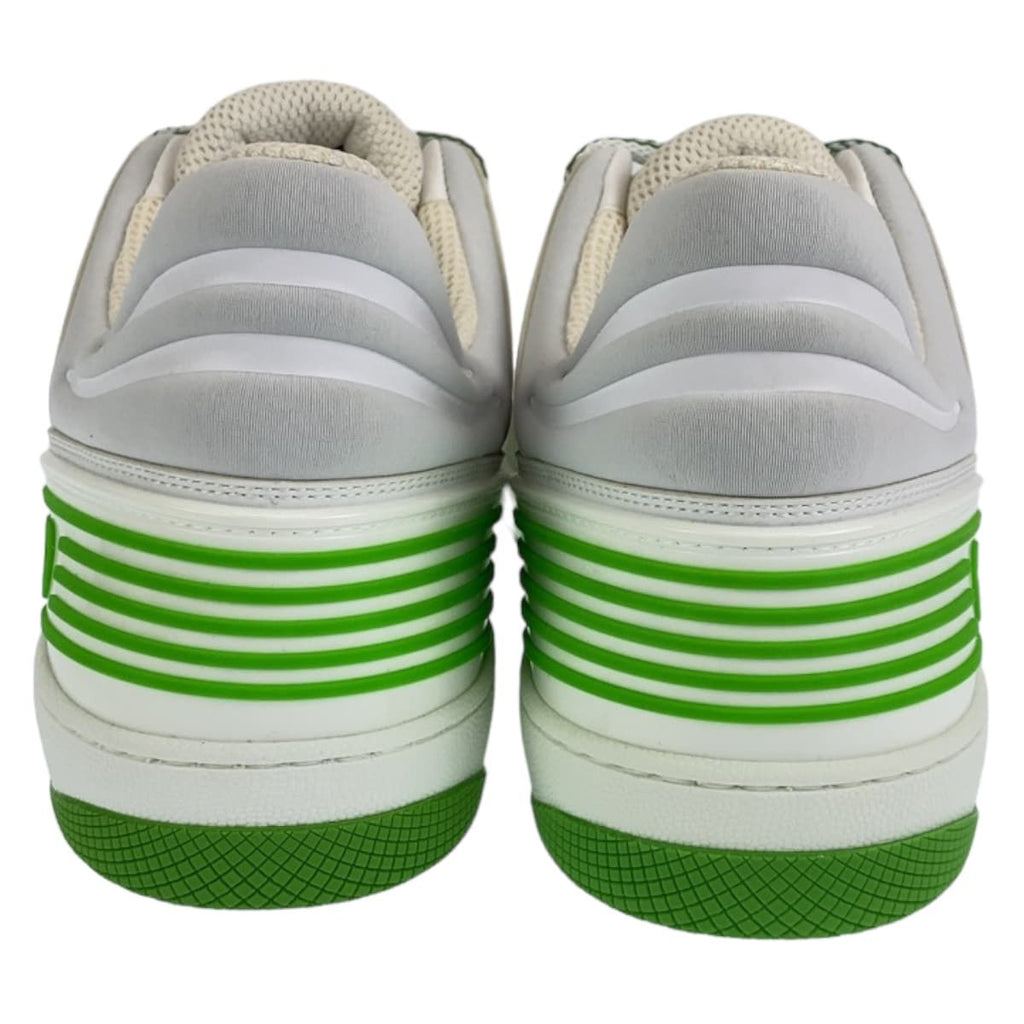 Gucci Basket 11.5 White Green GG Canvas Leather Low Cut Lace Up Sneaker — view 4