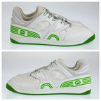 Gucci Basket 11.5 White Green GG Canvas Leather Low Cut Lace Up Sneaker — view 6