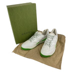 Gucci Basket 11.5 White Green GG Canvas Leather Low Cut Lace Up Sneaker — view 9