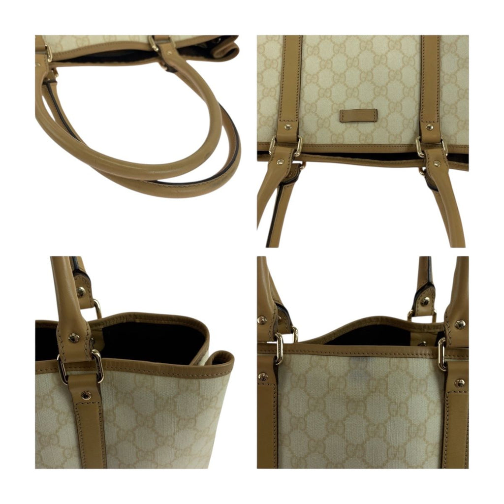 Gucci Beige Brown Gold GG Supreme Canvas Business Tote — view 5