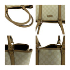 Gucci Beige Brown Gold GG Supreme Canvas Business Tote — view 5