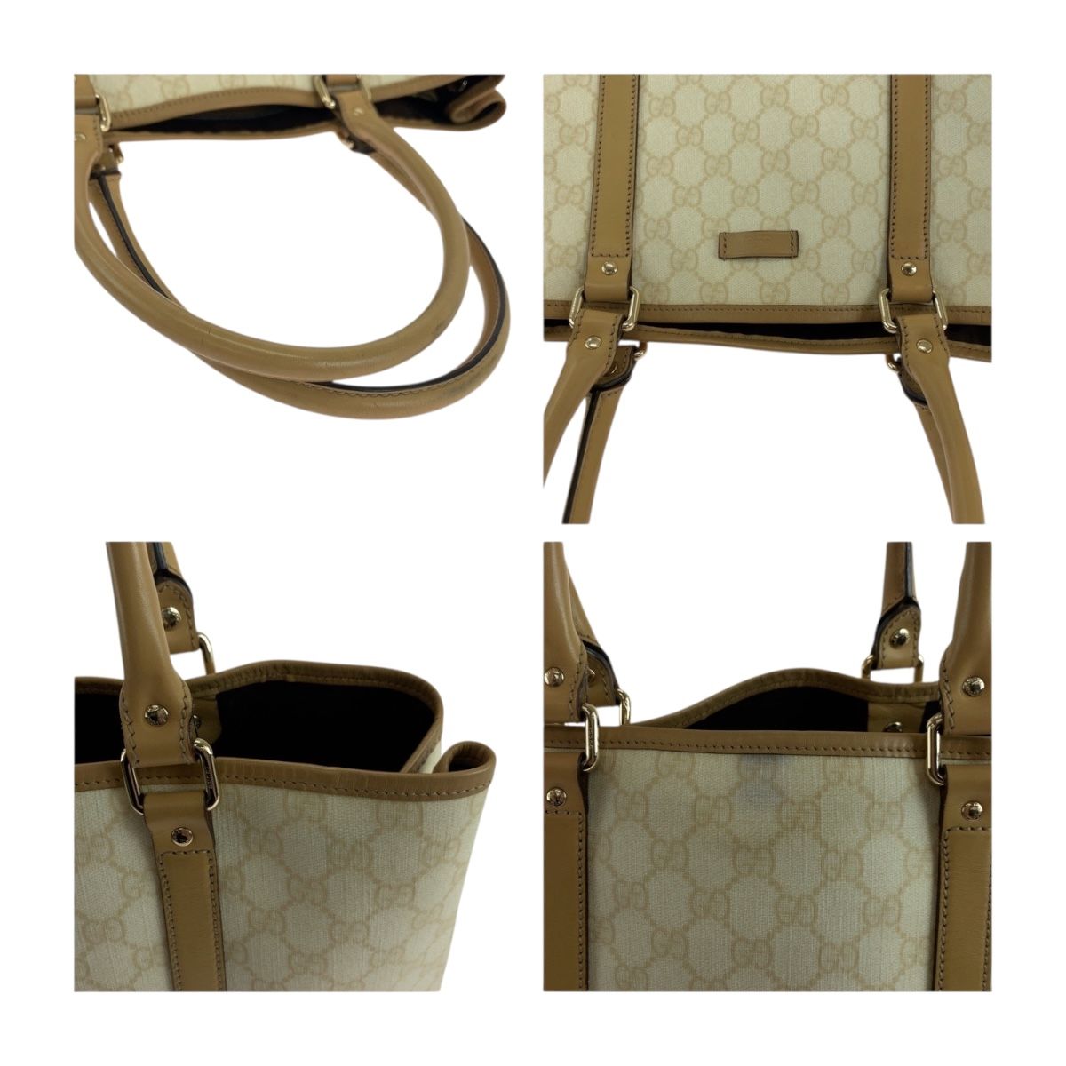 Gucci Beige Brown Gold GG Supreme Canvas Business Tote — view 5