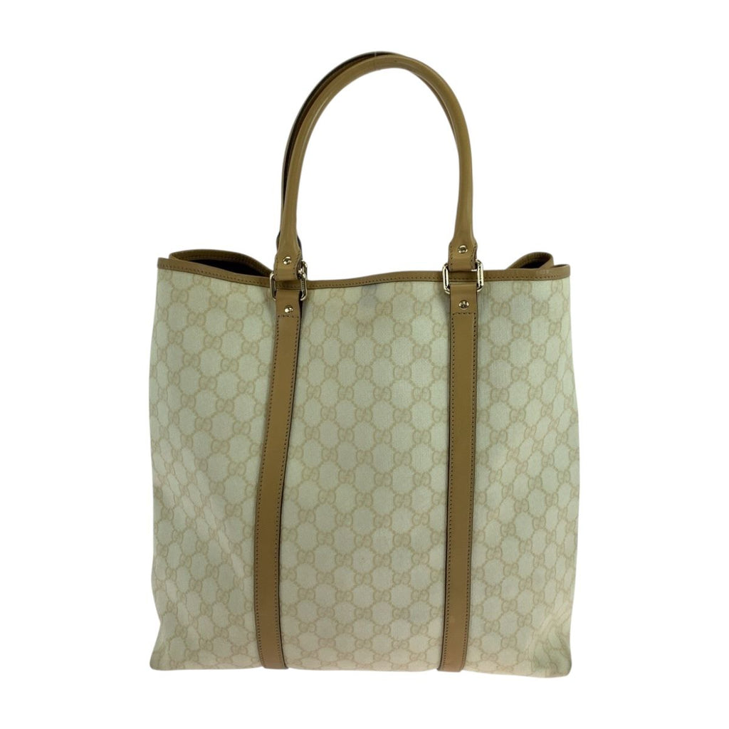 Gucci Beige Brown Gold GG Supreme Canvas Business Tote — view 2