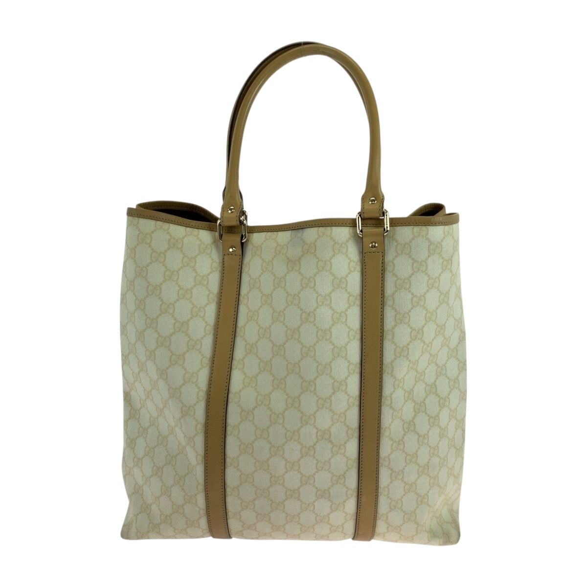 Gucci Beige Brown Gold GG Supreme Canvas Business Tote — view 2