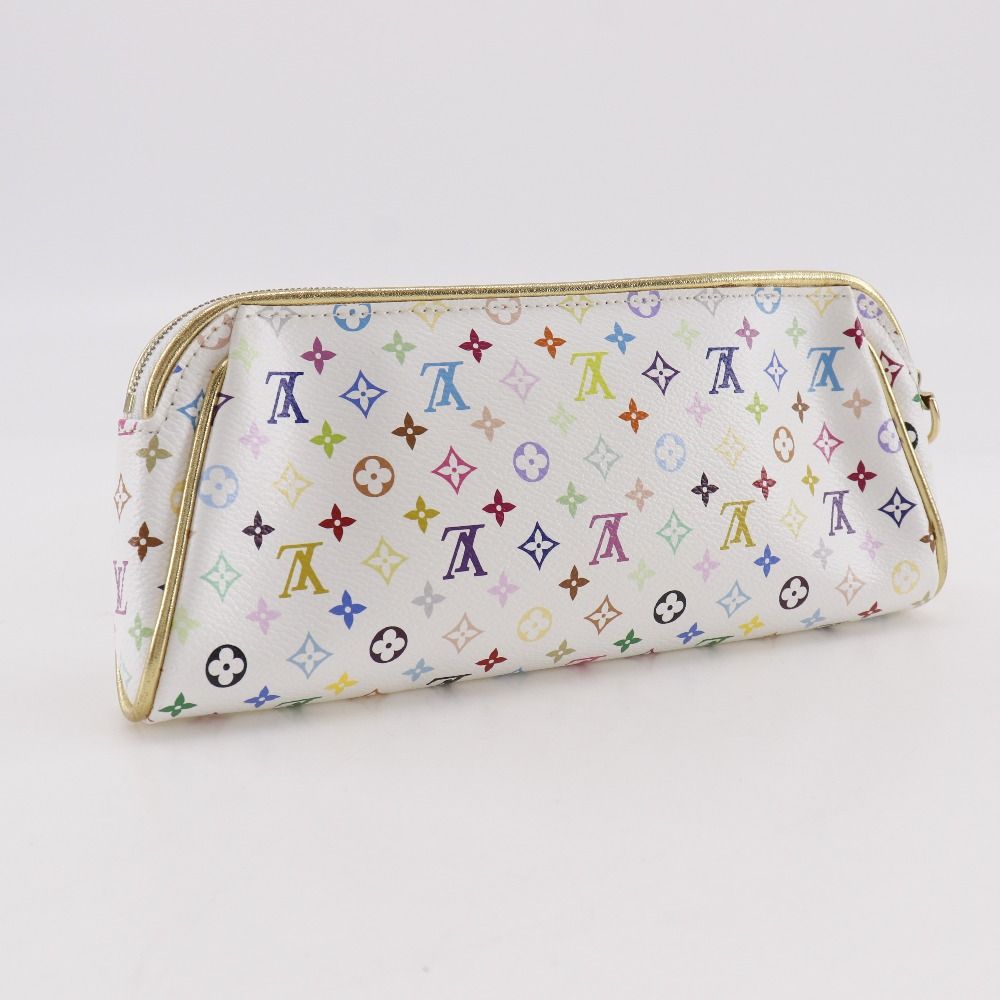 Louis Vuitton Kate Pouch Monogram Multicolor Blanc White Clutch — view 3
