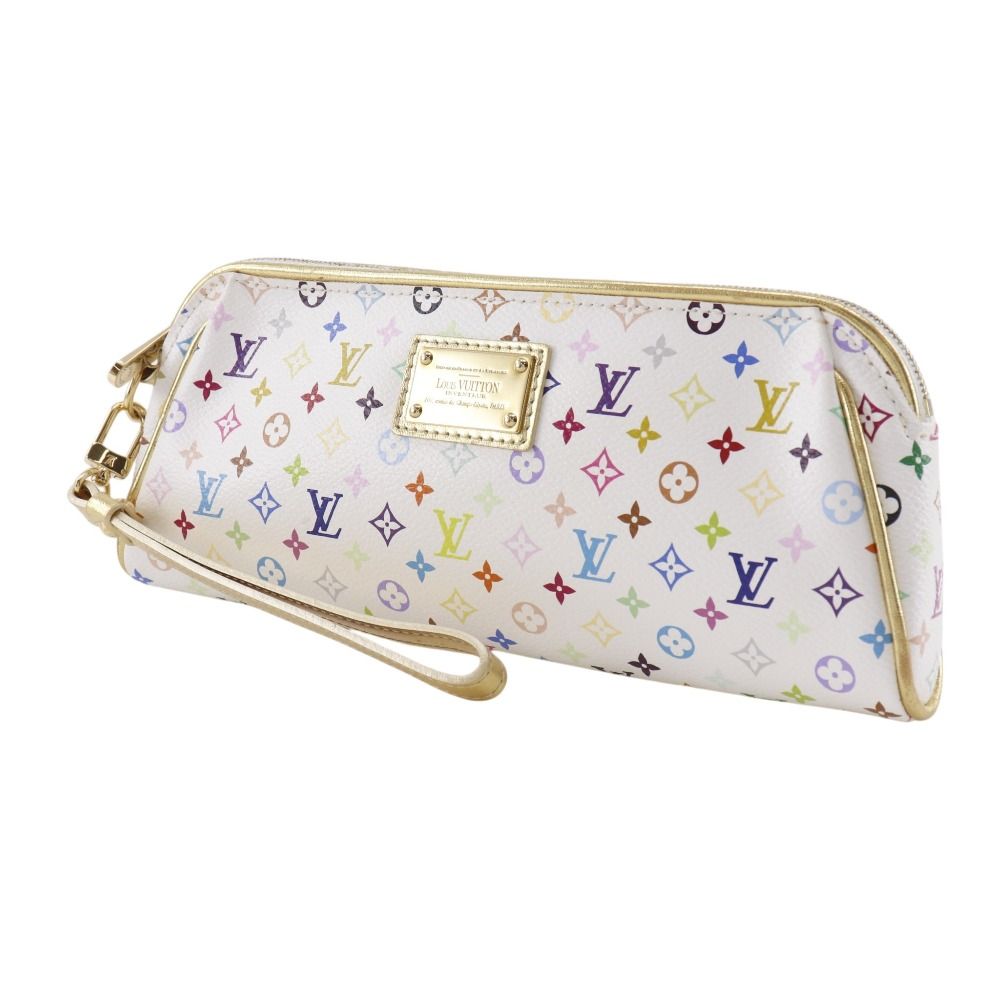 Louis Vuitton Kate Pouch Monogram Multicolor Blanc White Clutch — view 2