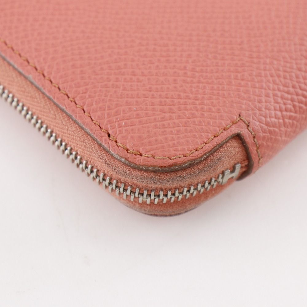 Hermes Azap Long Silk in Veau Flamingo Pink Wallet — view 4
