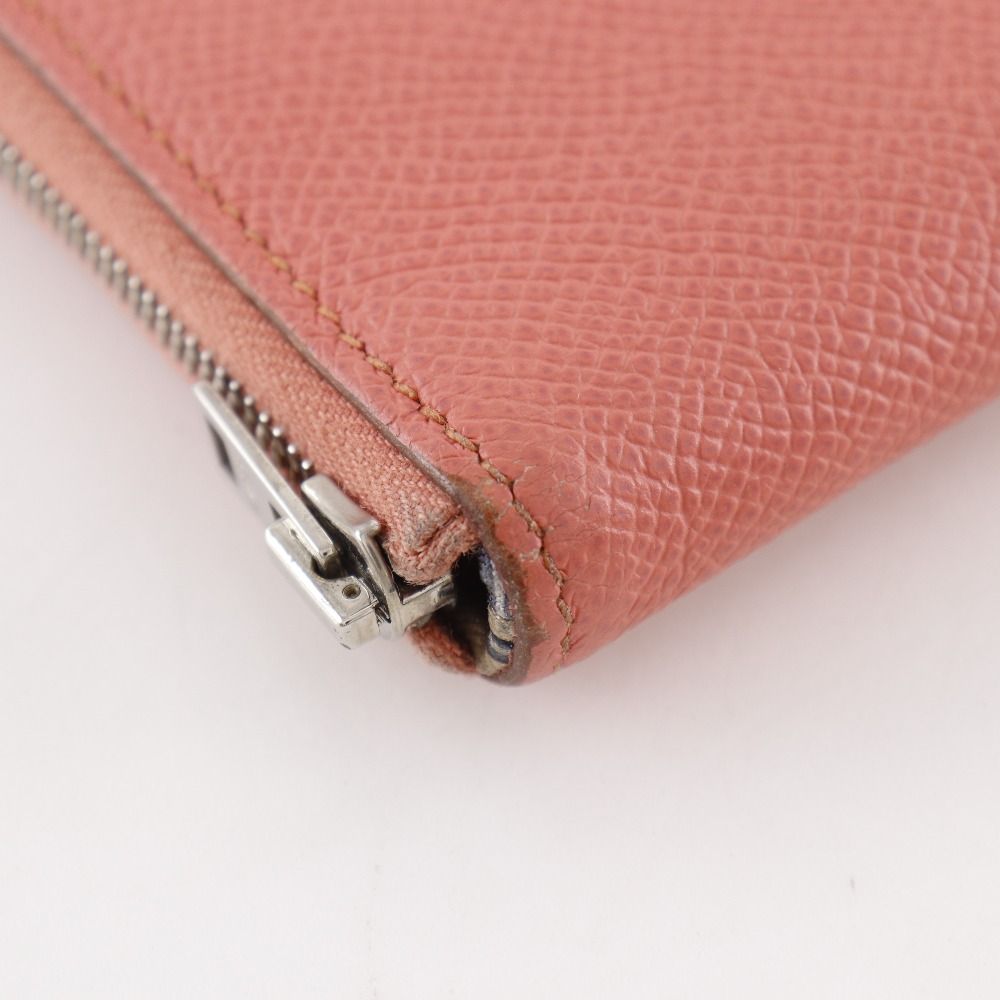 Hermes Azap Long Silk in Veau Flamingo Pink Wallet — view 6