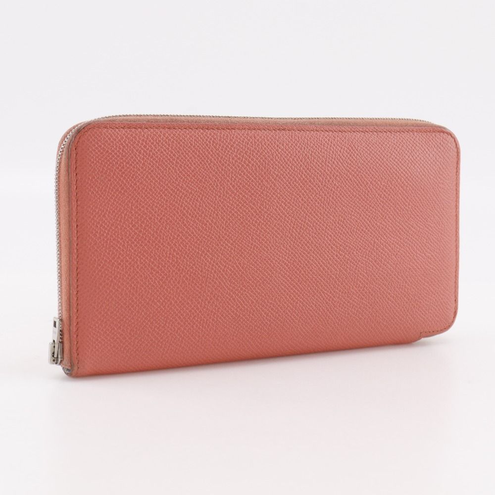 Hermes Azap Long Silk in Veau Flamingo Pink Wallet — view 3
