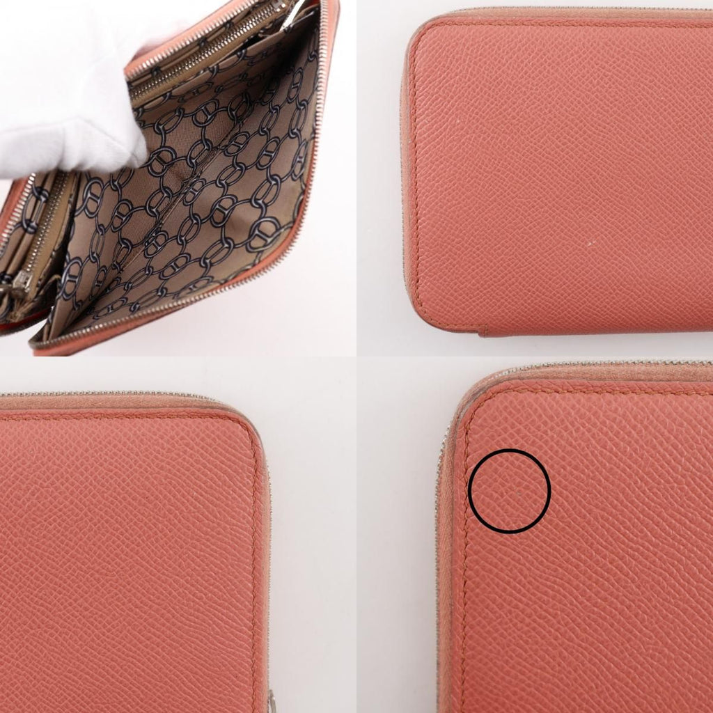 Hermes Azap Long Silk in Veau Flamingo Pink Wallet — view 8