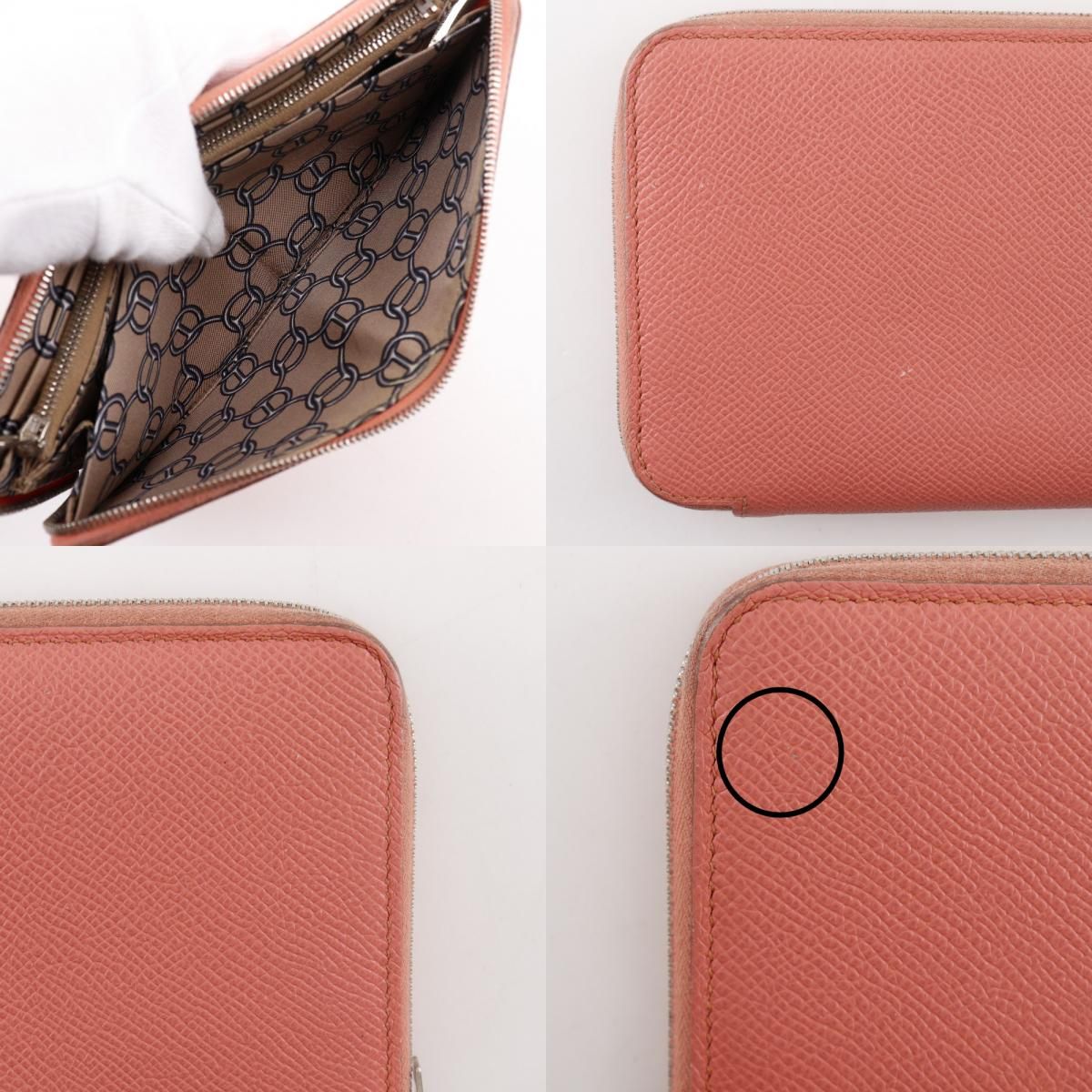 Hermes Azap Long Silk in Veau Flamingo Pink Wallet — view 8