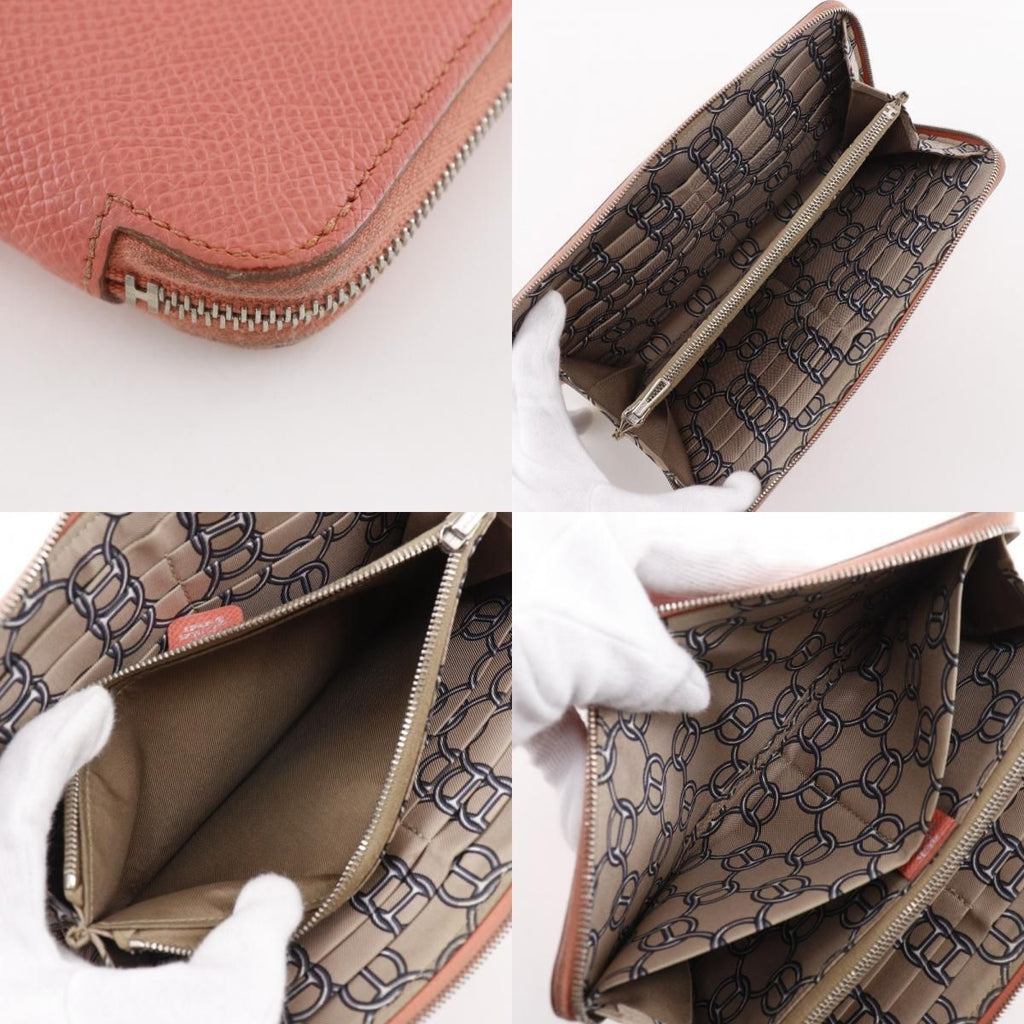Hermes Azap Long Silk in Veau Flamingo Pink Wallet — view 7