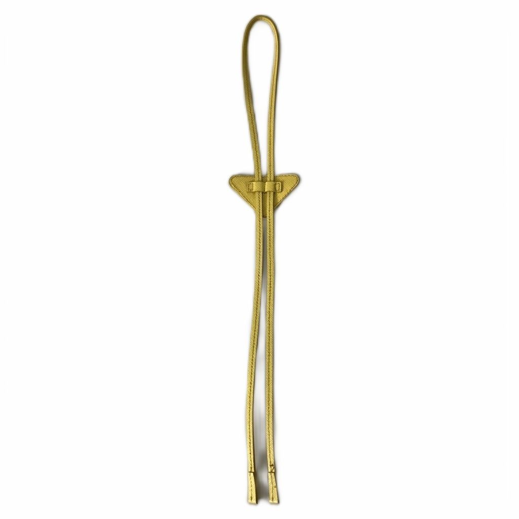 Prada Saffiano Triangle Logo Loupe Tie Leather Tie Yellow — view 5