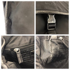 Prada Tessuto Logo Black Silver Nylon Shoulder Bag — view 6