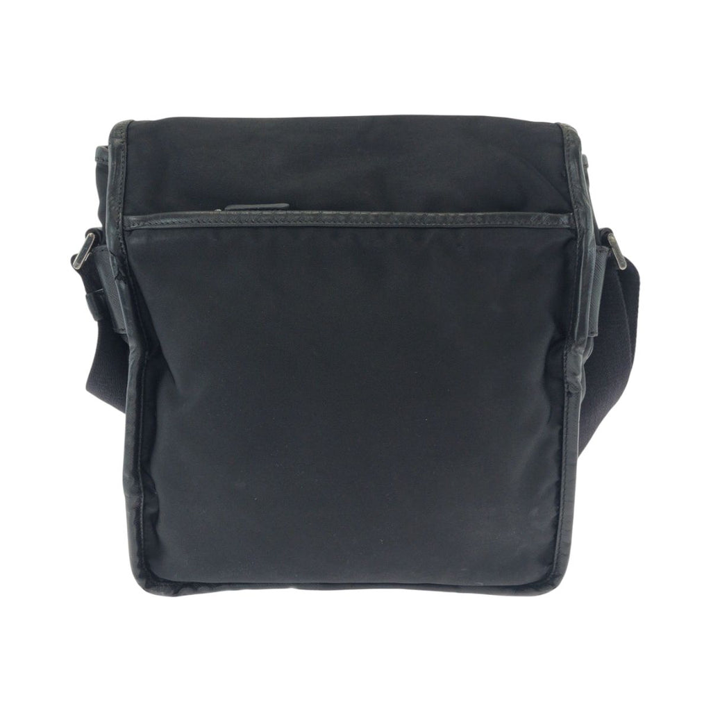 Prada Tessuto Logo Black Silver Nylon Shoulder Bag — view 2