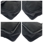 Prada Tessuto Logo Black Silver Nylon Shoulder Bag — view 3
