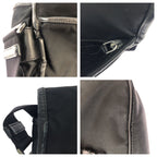 Prada Tessuto Logo Black Silver Nylon Shoulder Bag — view 5