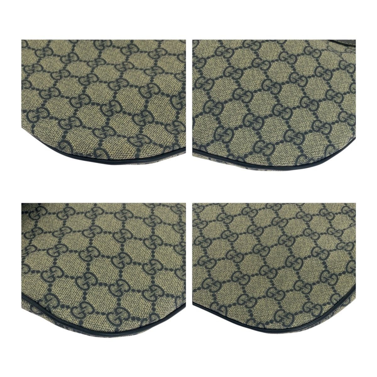 Gucci Beige Navy Silver GG Supreme Canvas Shoulder Bag — view 3
