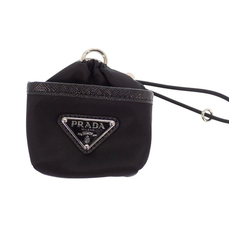 Prada Re-Nylon Mini Pouch Kitchen Air Pods Pro Case Charm Nylon Black — view 2