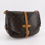 Louis Vuitton Saumur PM Monogram Perfoux Turquoise Brown — view 3